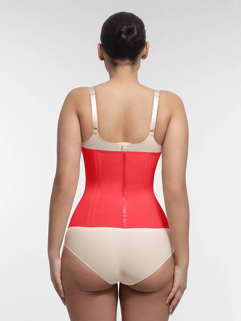 High Compression 15 Built-in Steel Bone Tummy Control Waist Trainer Red