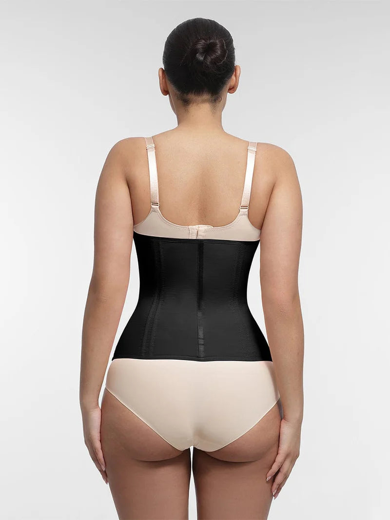 High Compression 15 Built-in Steel Bone Tummy Control Waist Trainer Black