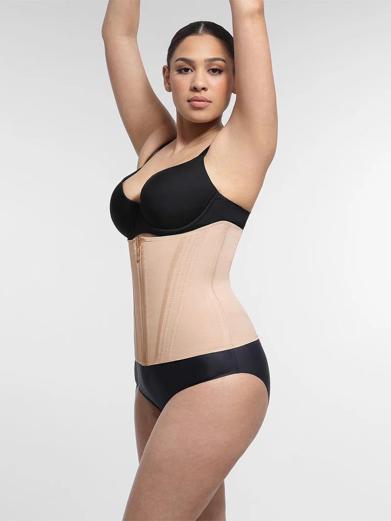 High Compression 15 Built-in Steel Bone Tummy Control Waist Trainer Nude