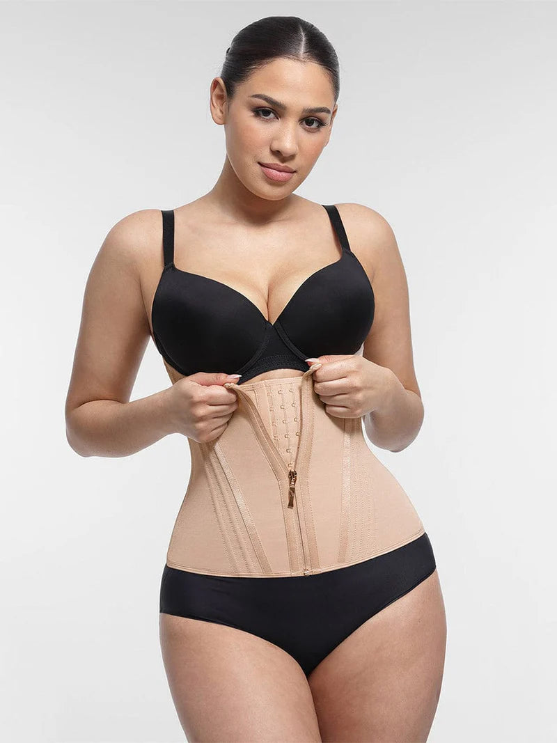 High Compression 15 Built-in Steel Bone Tummy Control Waist Trainer Nude