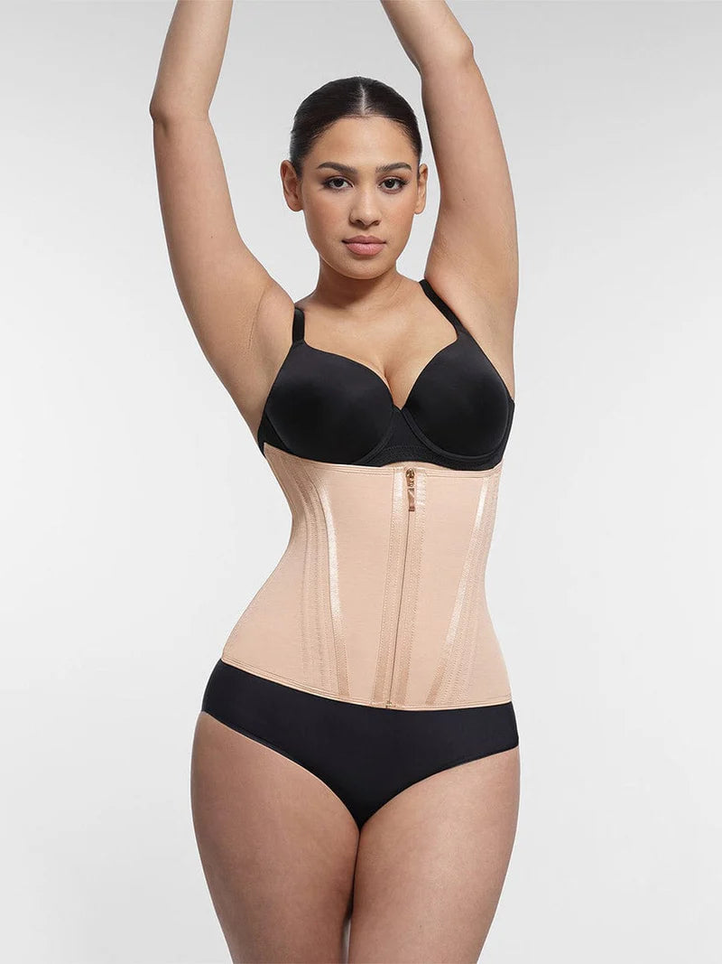 High Compression 15 Built-in Steel Bone Tummy Control Waist Trainer Nude