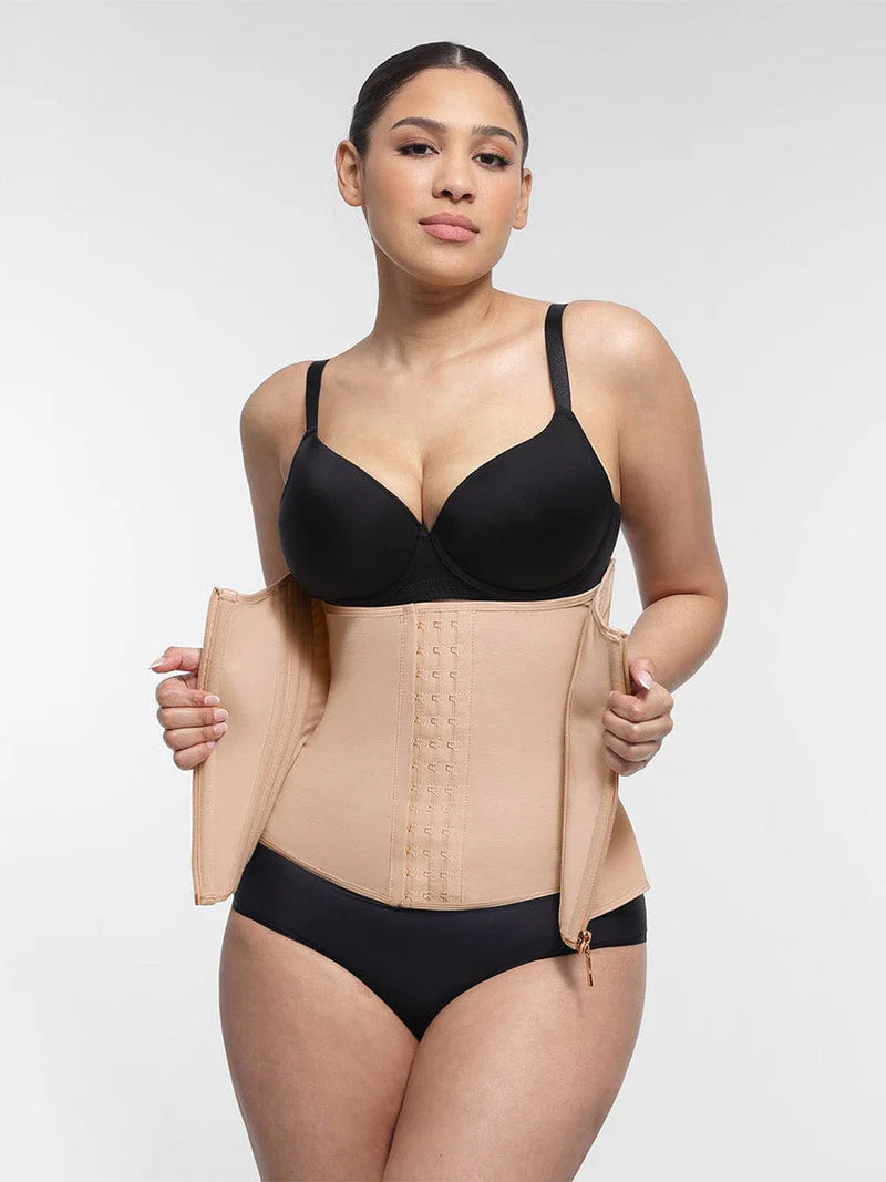 High Compression 15 Built-in Steel Bone Tummy Control Waist Trainer Nude