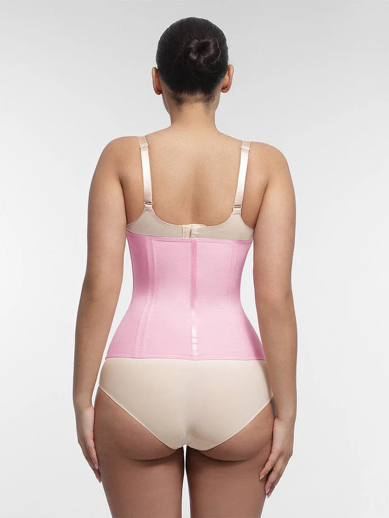 High Compression 15 Built-in Steel Bone Tummy Control Waist Trainer Pink
