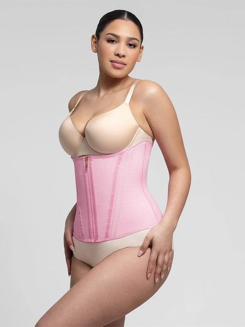 High Compression 15 Built-in Steel Bone Tummy Control Waist Trainer Pink