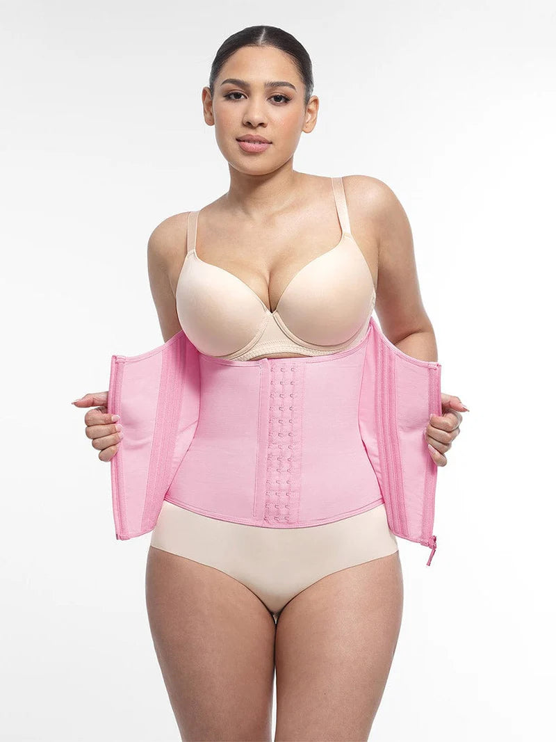 High Compression 15 Built-in Steel Bone Tummy Control Waist Trainer Pink