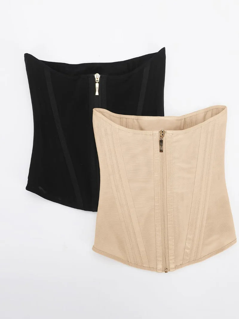 High Compression 15 Built-in Steel Bone Tummy Control Waist Trainer Nude