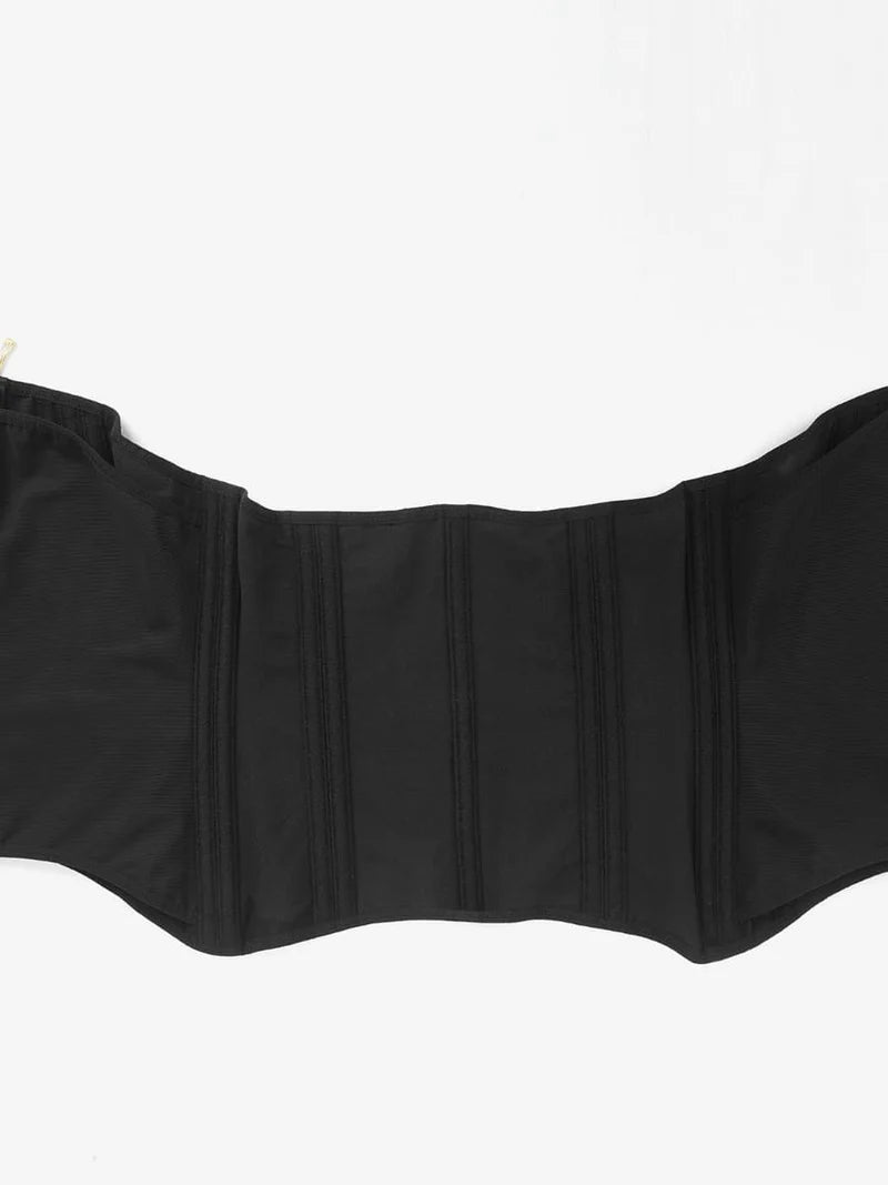 High Compression 15 Built-in Steel Bone Tummy Control Waist Trainer Black