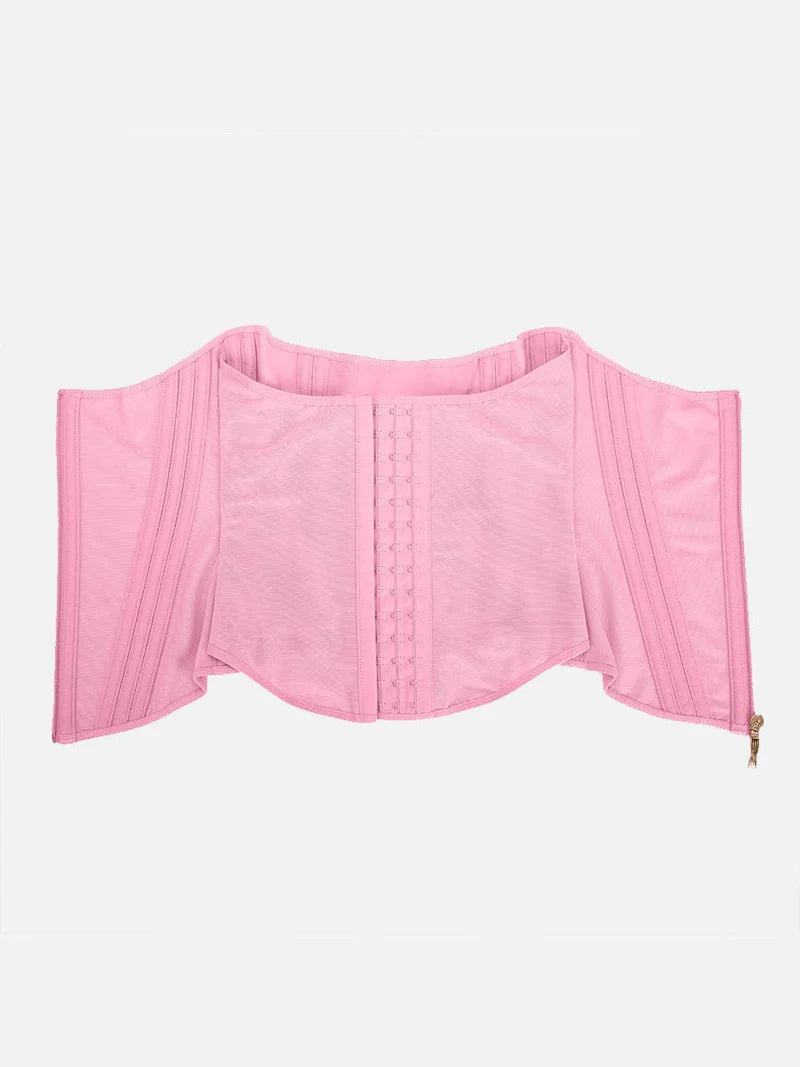 High Compression 15 Built-in Steel Bone Tummy Control Waist Trainer Pink